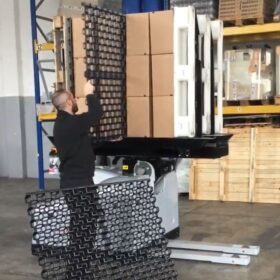 portable pallet inverter with freezer spacers