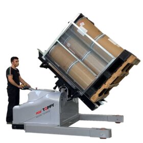 portable pallet inverter handling carton drums