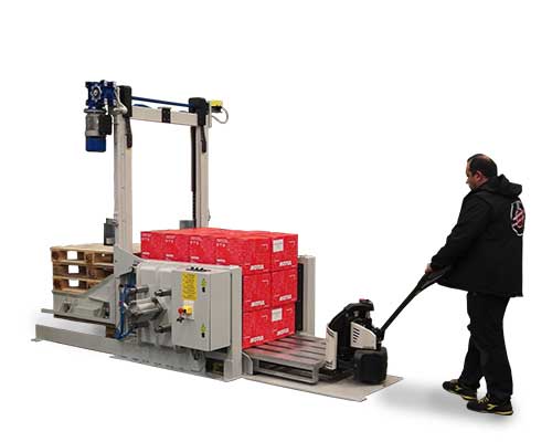 High-tech pallet transfer station - Streamlining warehouse pallet handling.